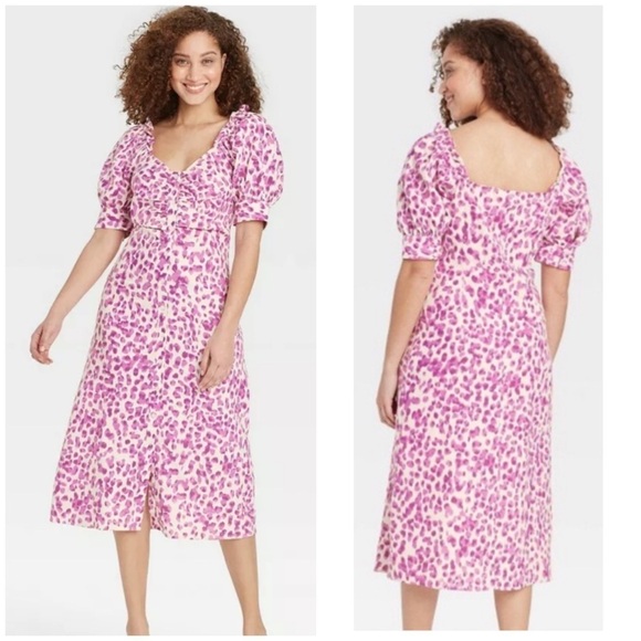 Who What Wear Empire Waist Leopard Dress - Picture 12 of 12